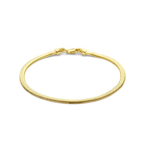 Armband goud met zilverkern slang 19cm 3.3mm