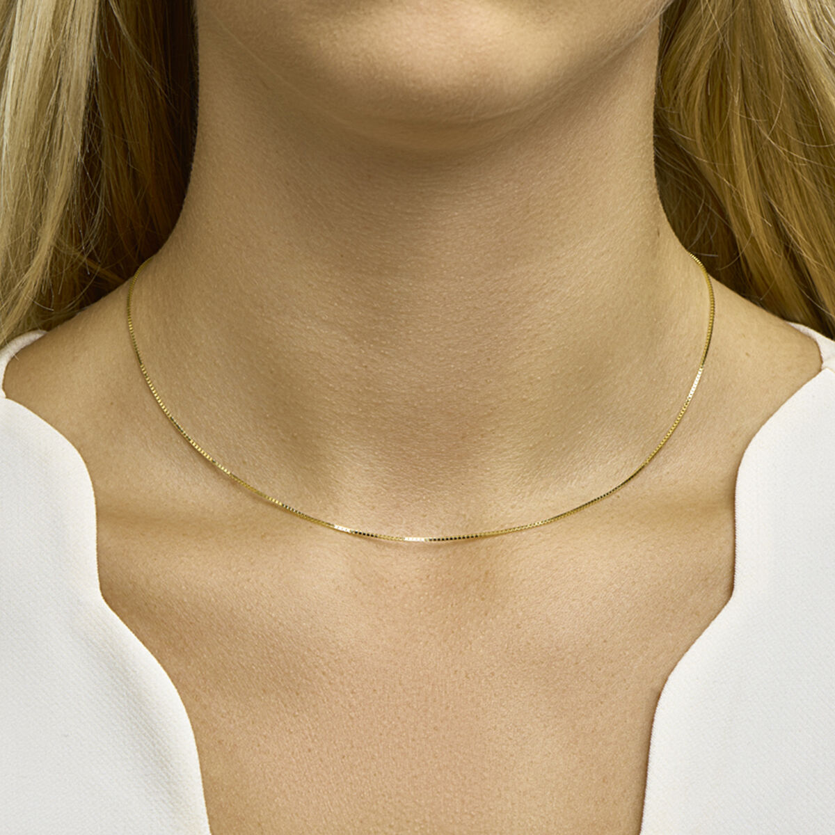 gouden collier venetiaans 42cm 0.8mm - Afbeelding 2