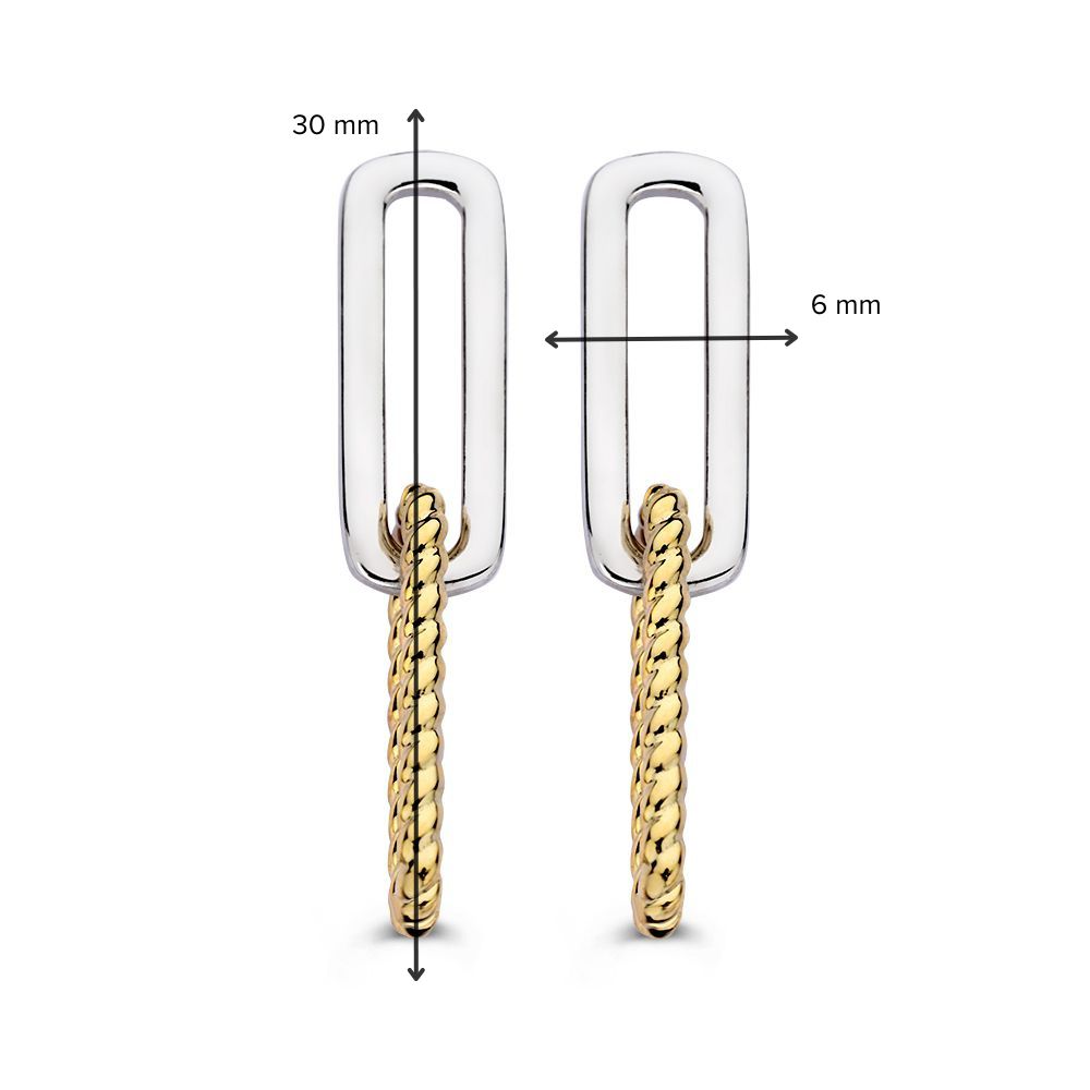 Excellent oorhangers goud met zilver paperclip - Afbeelding 2
