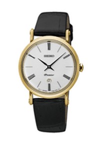 Seiko dameshorloge premier double leren band