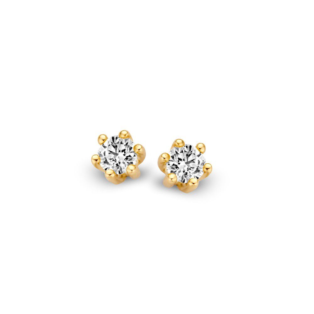 Gouden oorknoppen 0.10 H/SI diamant