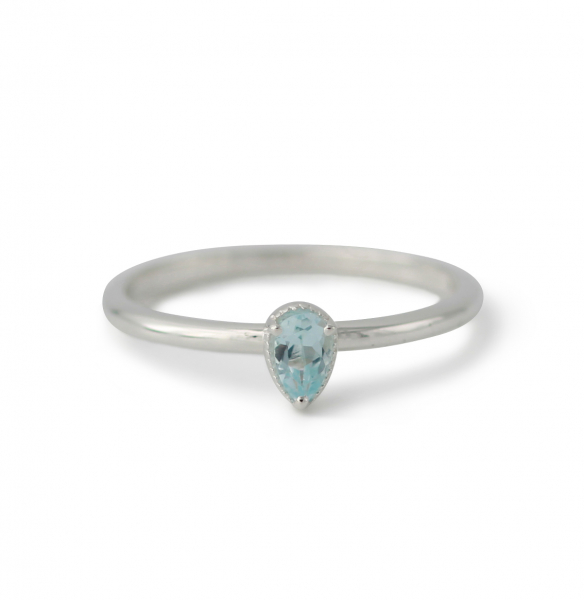 Campur zilveren ring topaas maat 54
