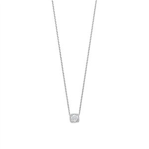 Zilveren collier met hanger zirkonia 42cm