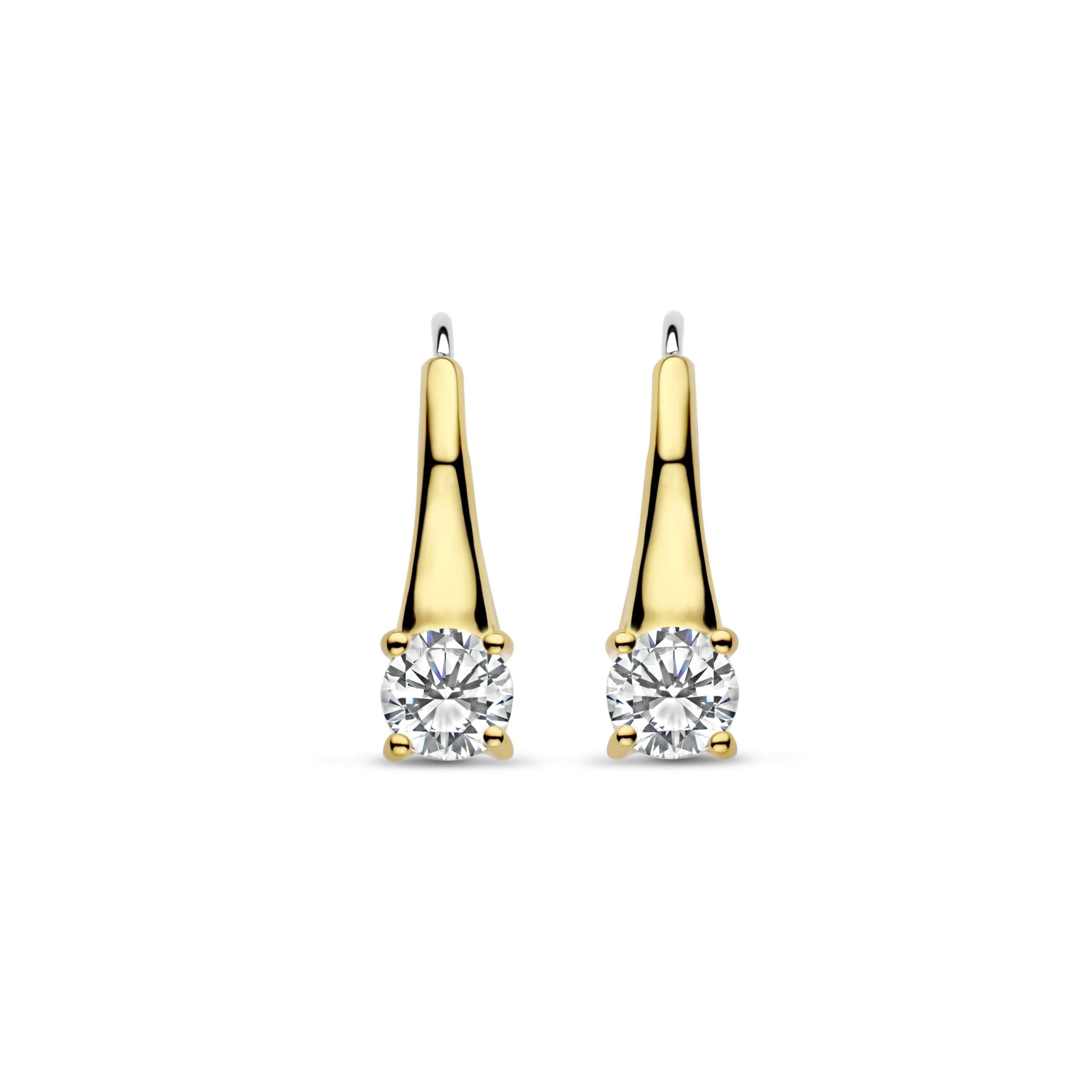 Tisento zilver-verguld oorhangers zirkonia - Afbeelding 2