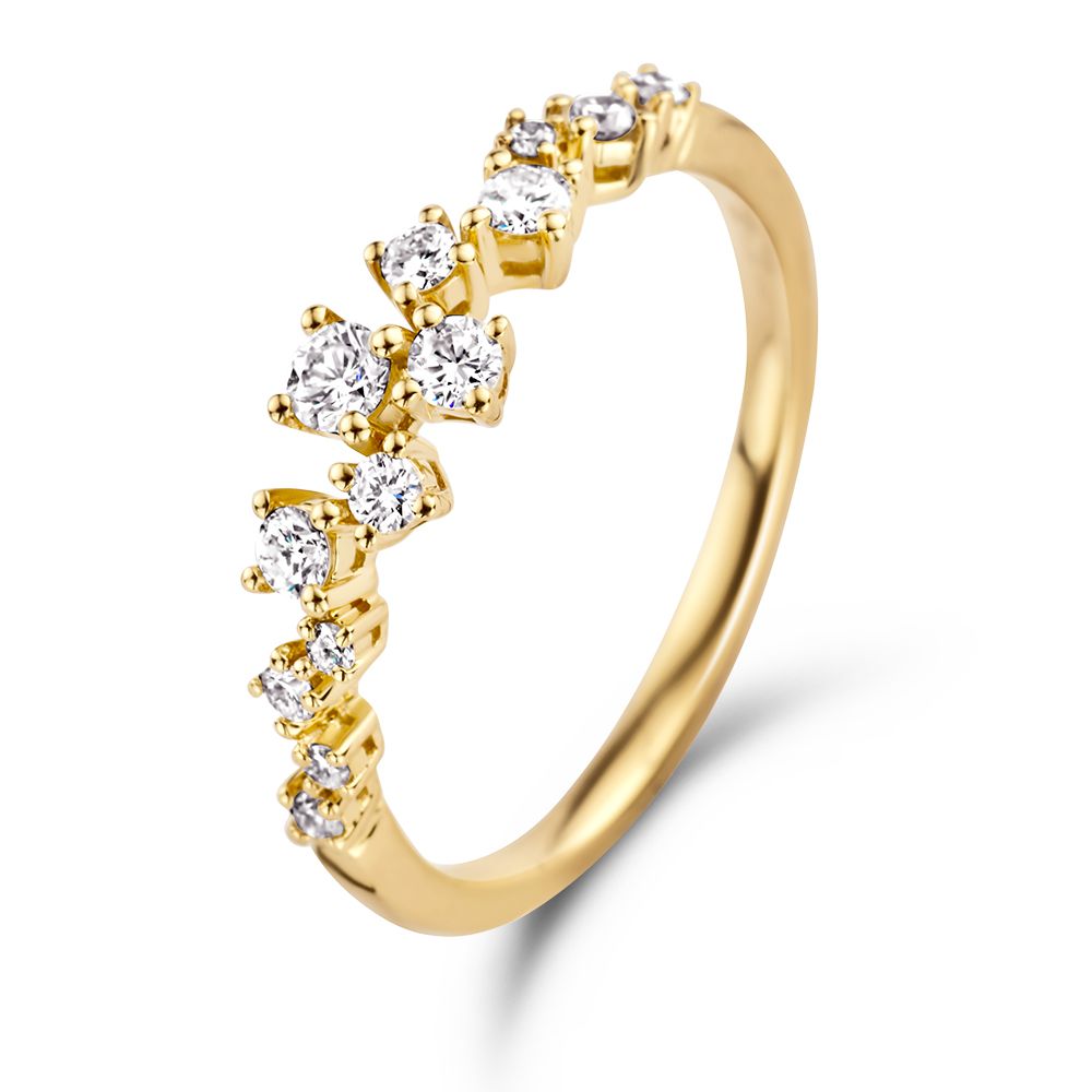 Excellent Geelgouden ring 0.37 H-SI diamant maat 56