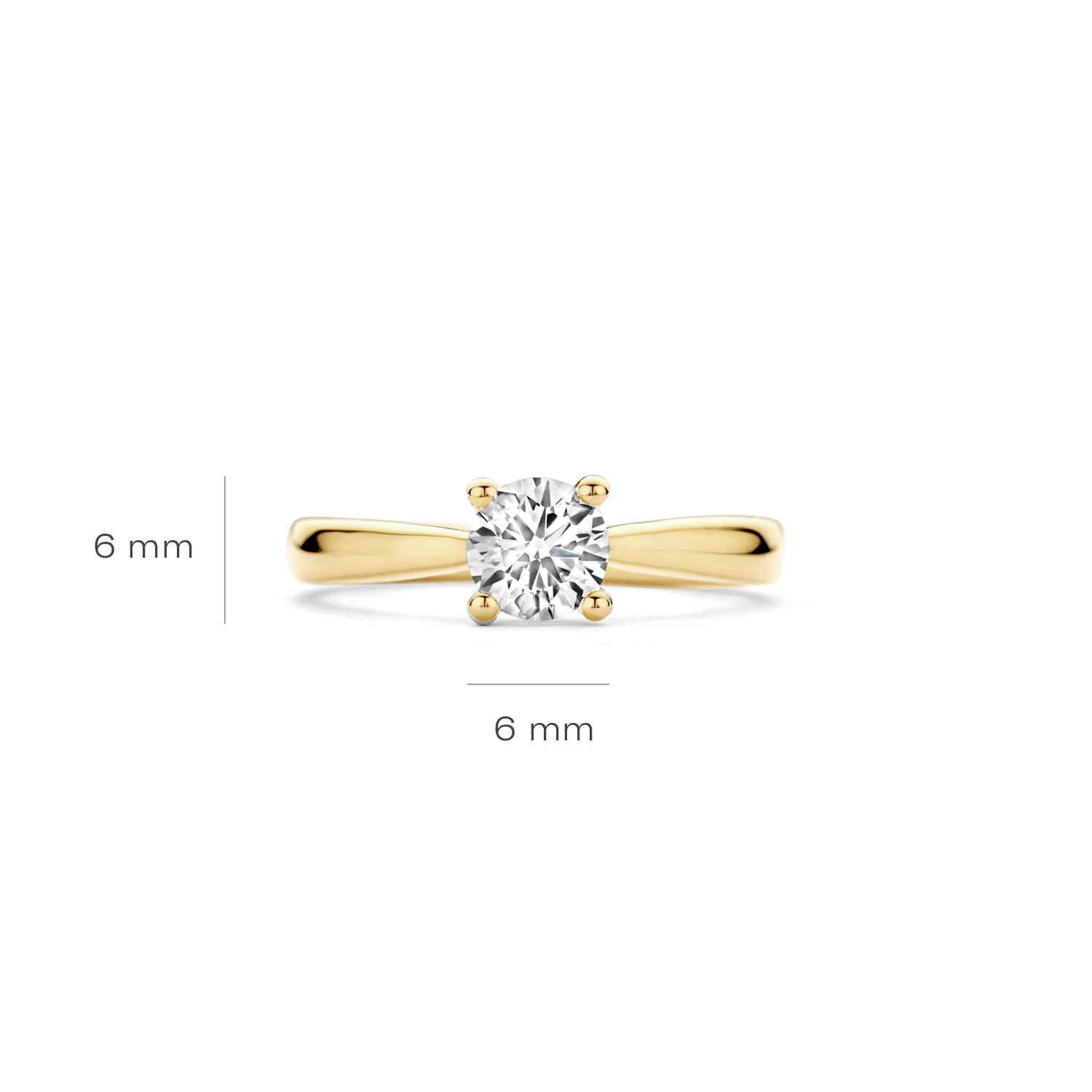 Blush Geelgouden Solitairring met LAB diamant 0.75 TW/VS maat 56 - Afbeelding 4