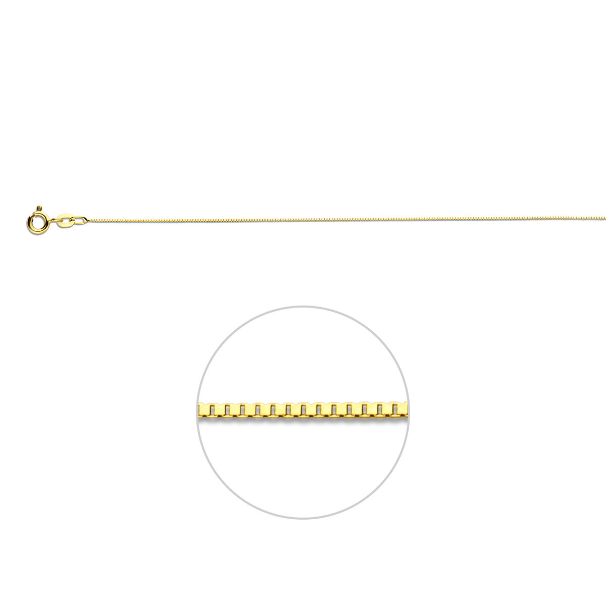 Geelgouden collier venetiaans 42cm 0,6mm