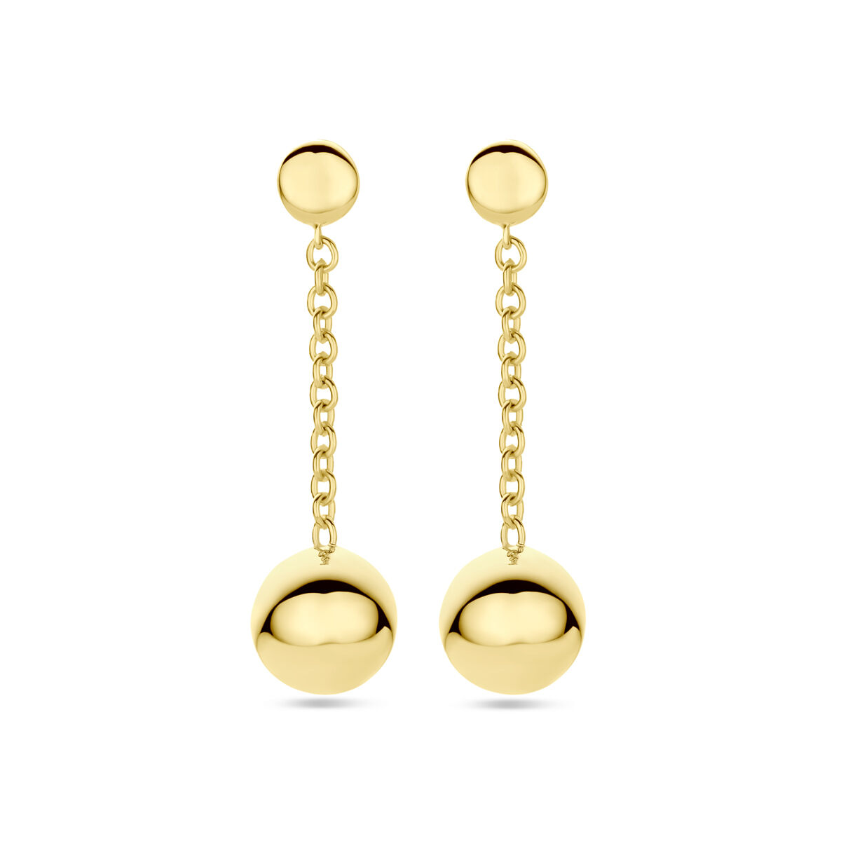 Geelgouden oorhanger met bollen