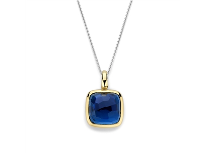 Tisento collier zilver blauwe steen