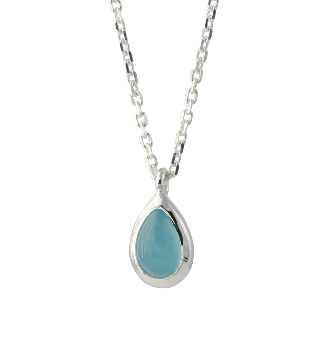 Campur zilver collier Chalcedoon