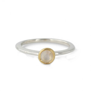Campur goud op zilver ring maansteen maat 52