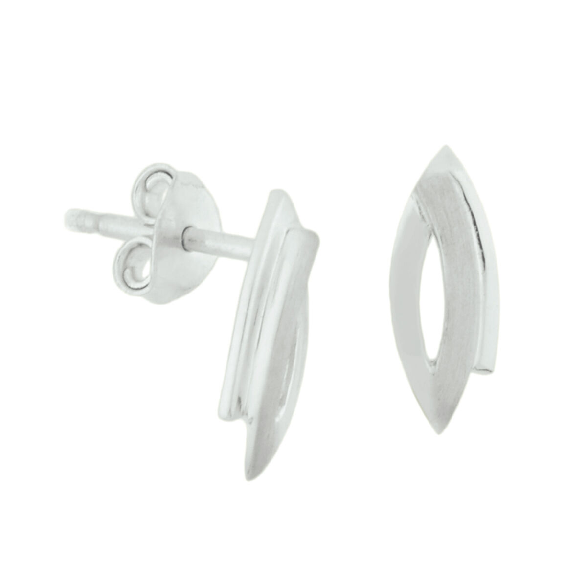 Zilver oorknoppen mat/glans