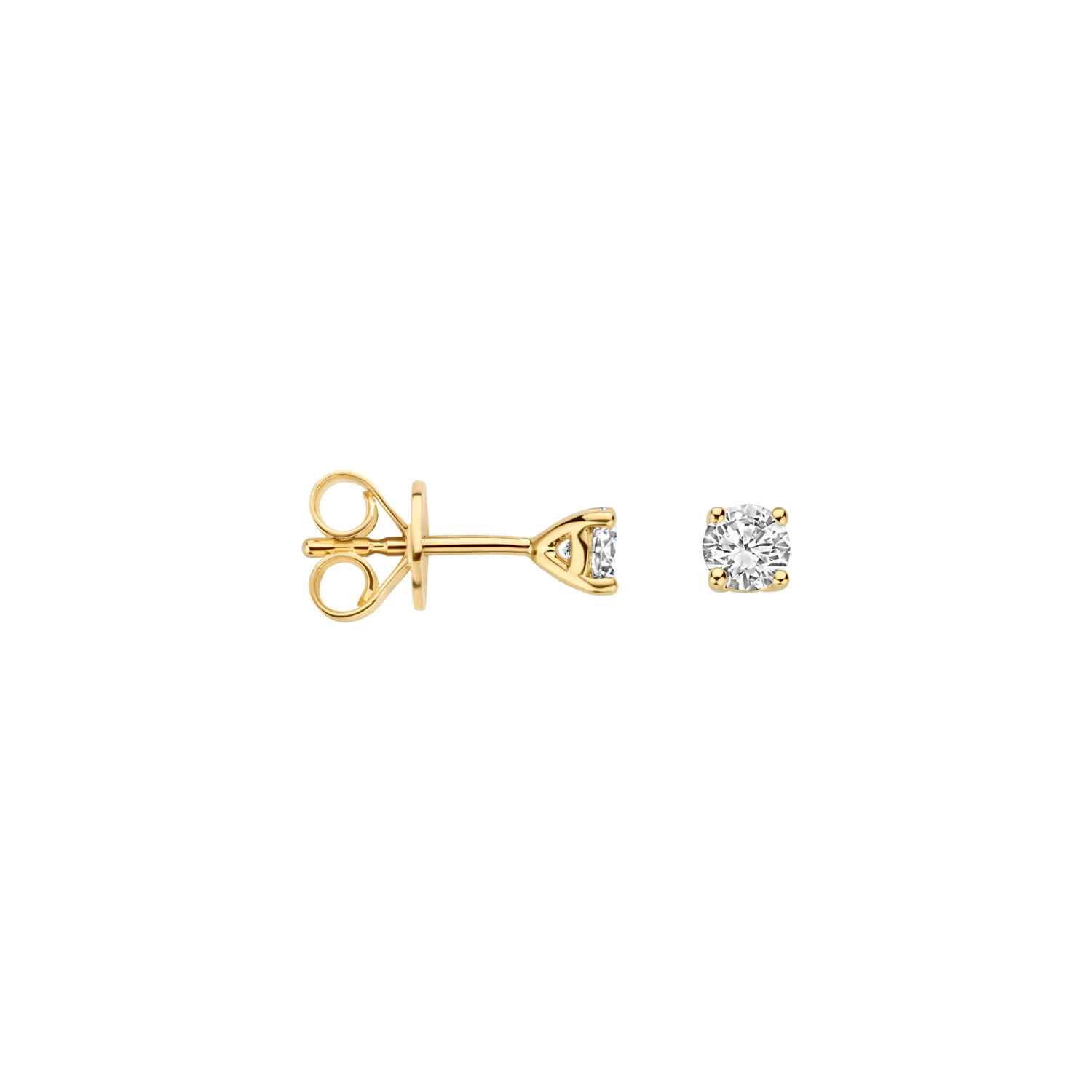 Blush Geelgouden oorknoppen LAB diamant 2x0.20 TW/VS