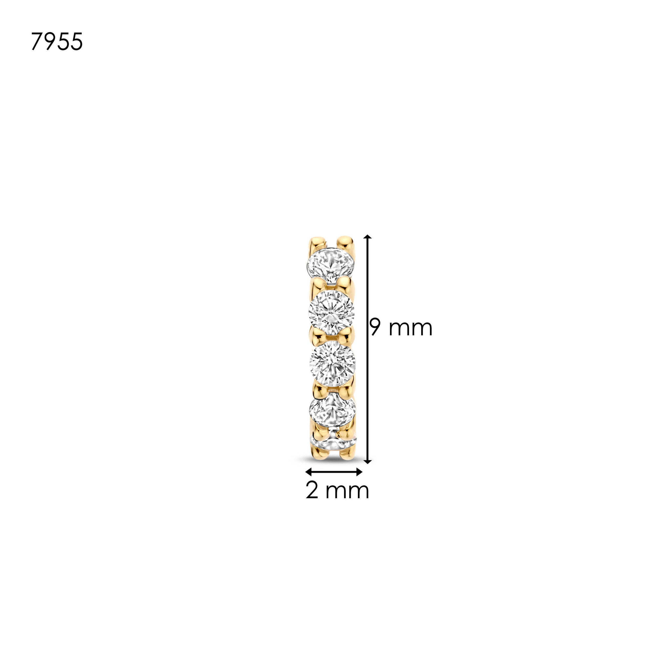 7955ZY Tisento oorringen zirkonia goud op zilver - Afbeelding 5