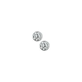 zilver oorknop Zirkonia 3,5mm