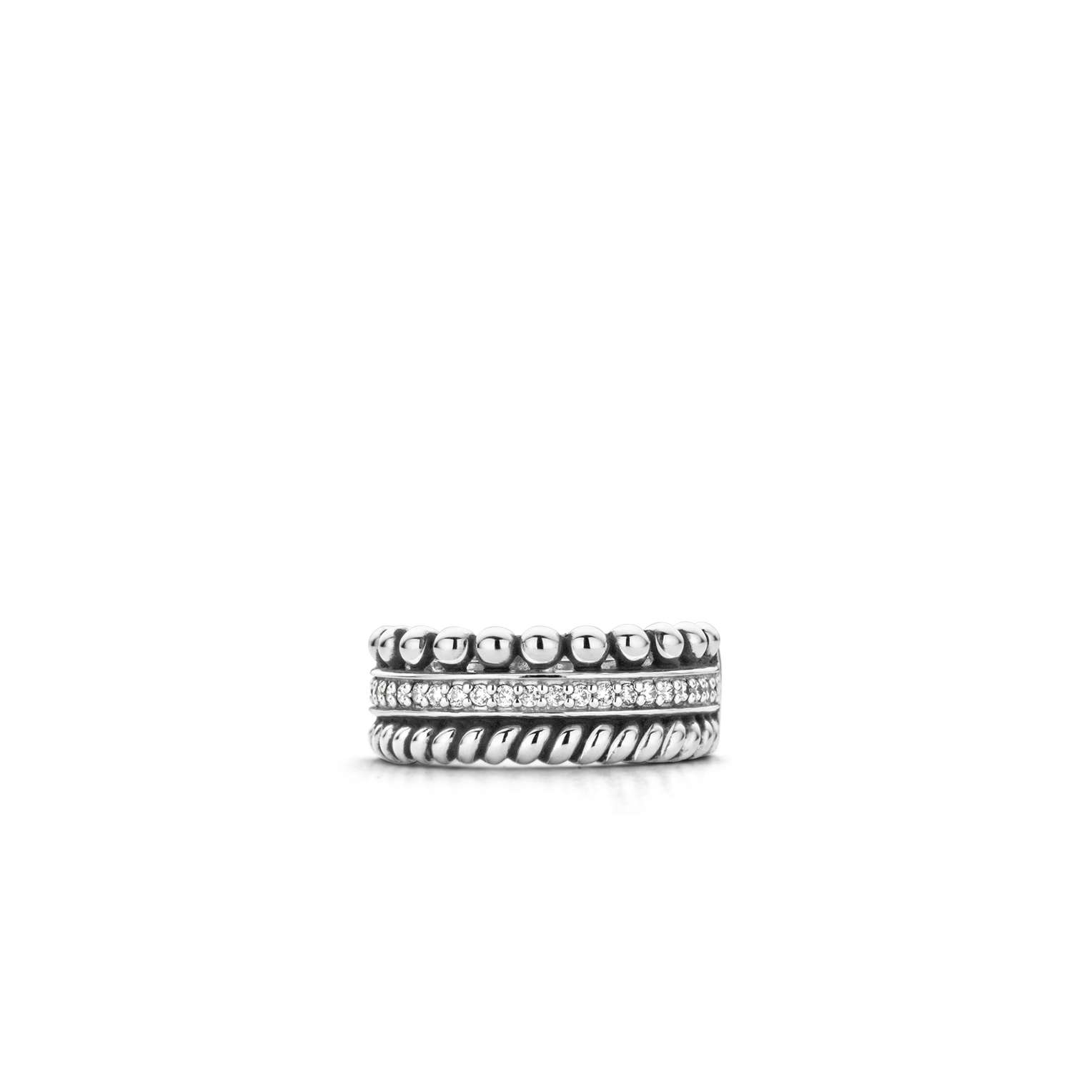 Tisento zilveren ring zirkonia maat 52 - Afbeelding 2