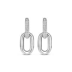 Tisento zilveren oorhanger zirkonia