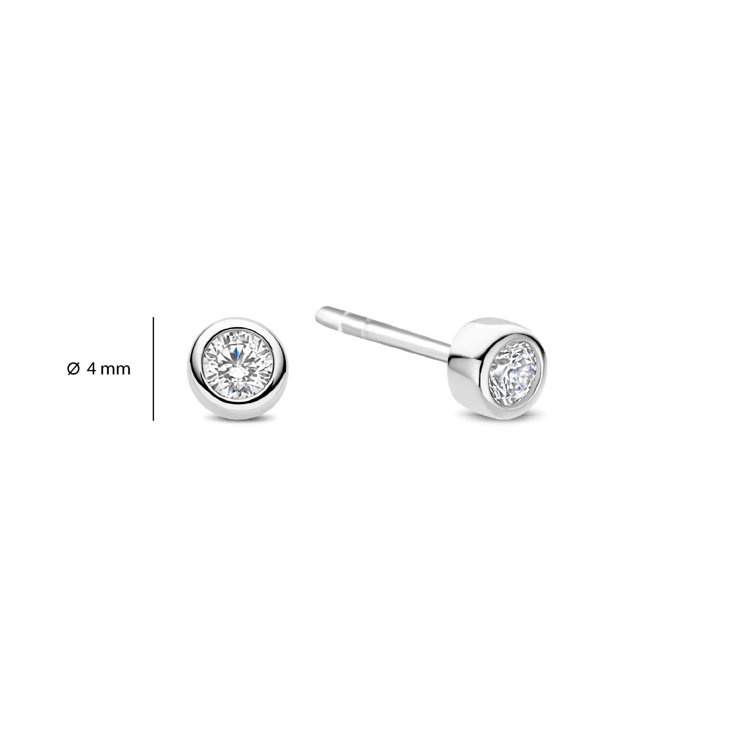 Tisento Goud op zilver oorknoppen zirkonia - Afbeelding 3