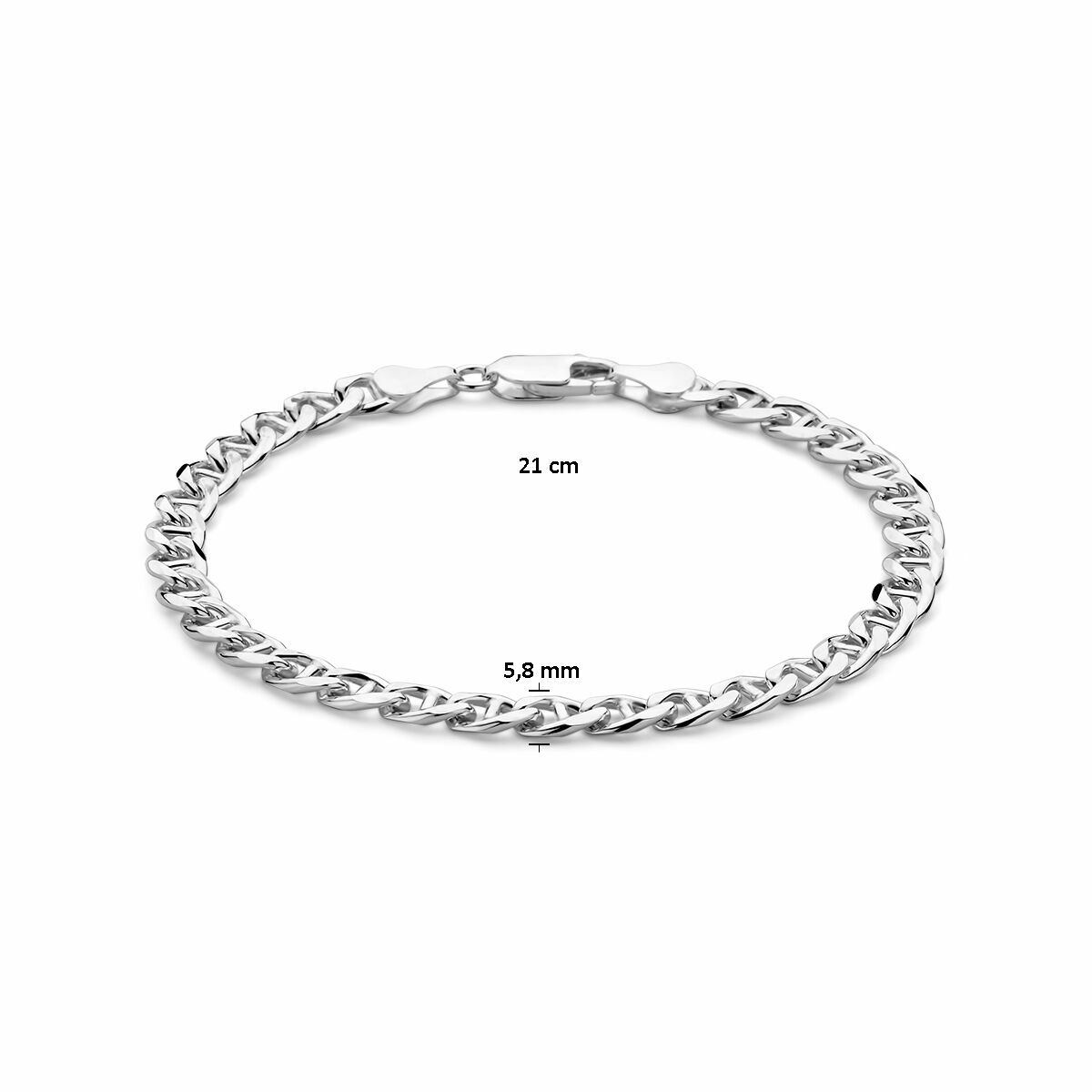 Ziveren herenarmband fantasie 21cm 5.8mm - Afbeelding 3