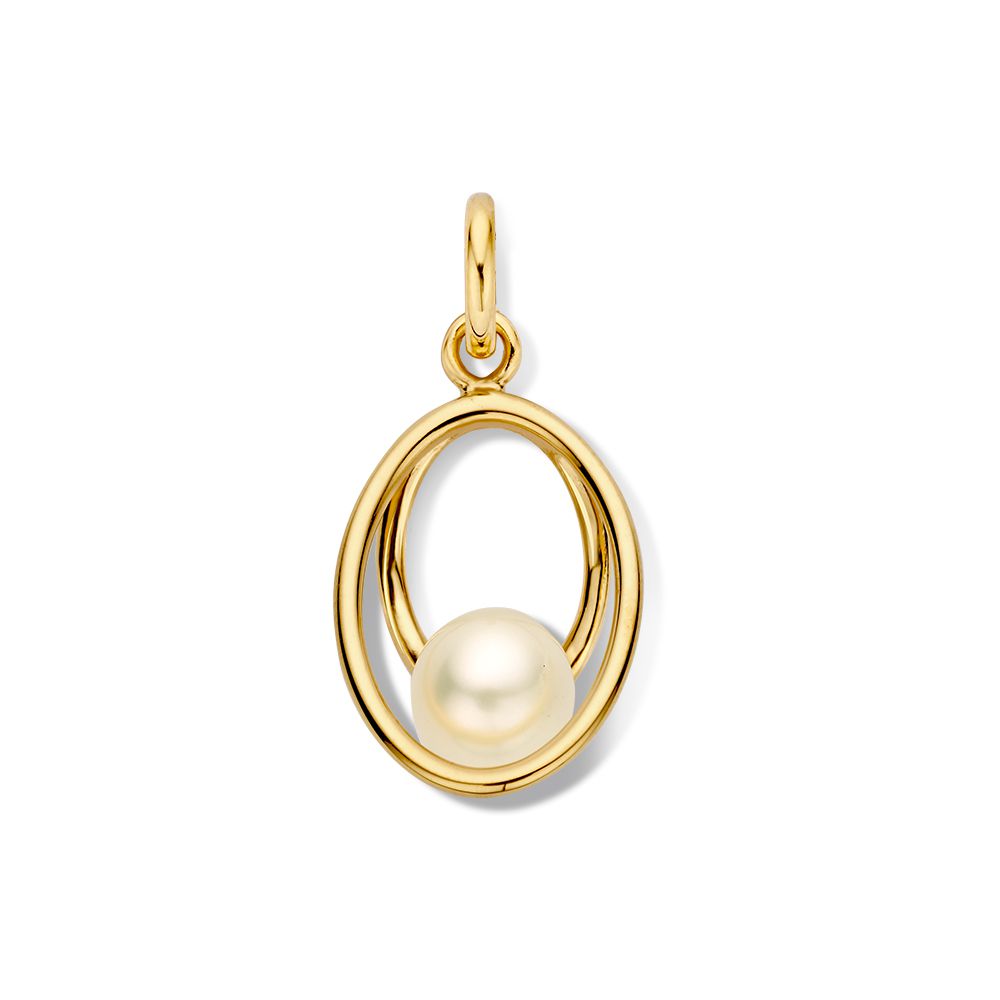 Excellent Geelgouden hanger parel