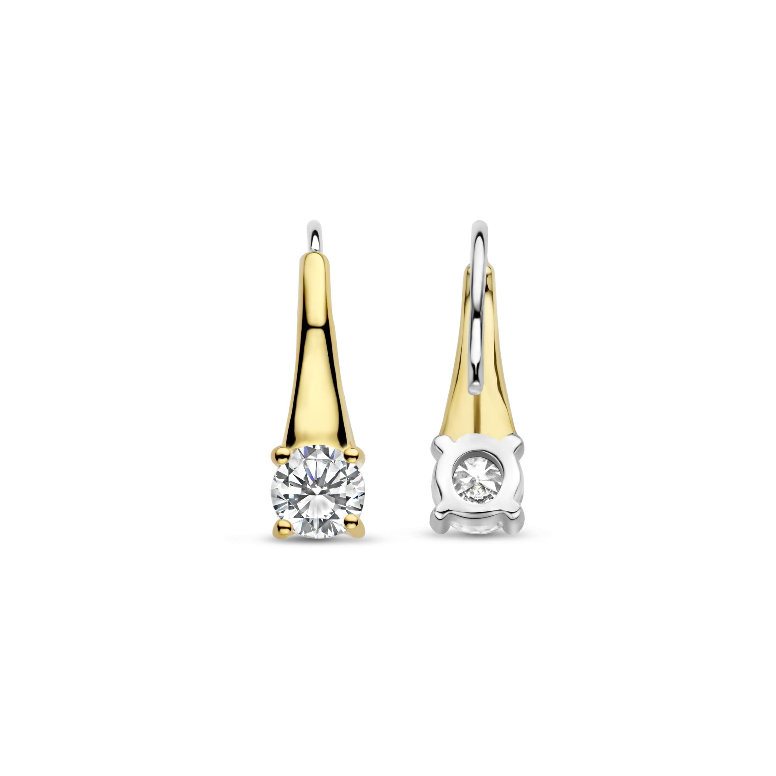 Tisento zilver-verguld oorhangers zirkonia - Afbeelding 3