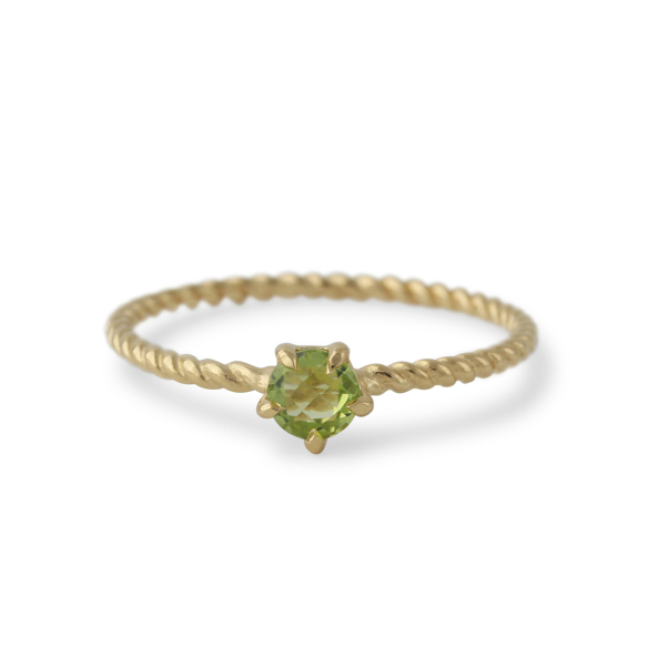 Campur goud op zilver ring peridot maat 52