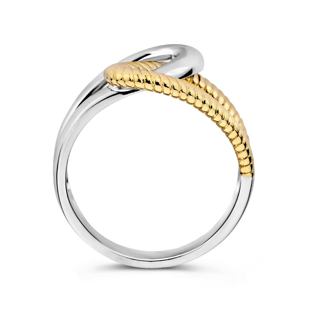 Excellent zilver met goud ring maat 56 - Afbeelding 2
