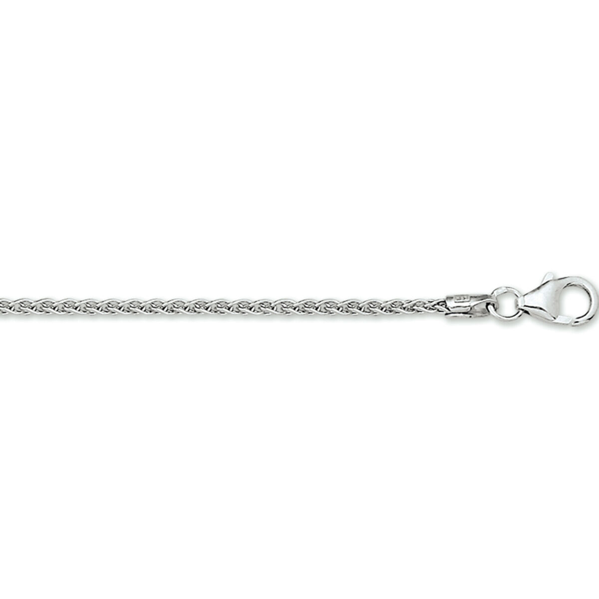 Witgouden collier vossestaart 45 cm