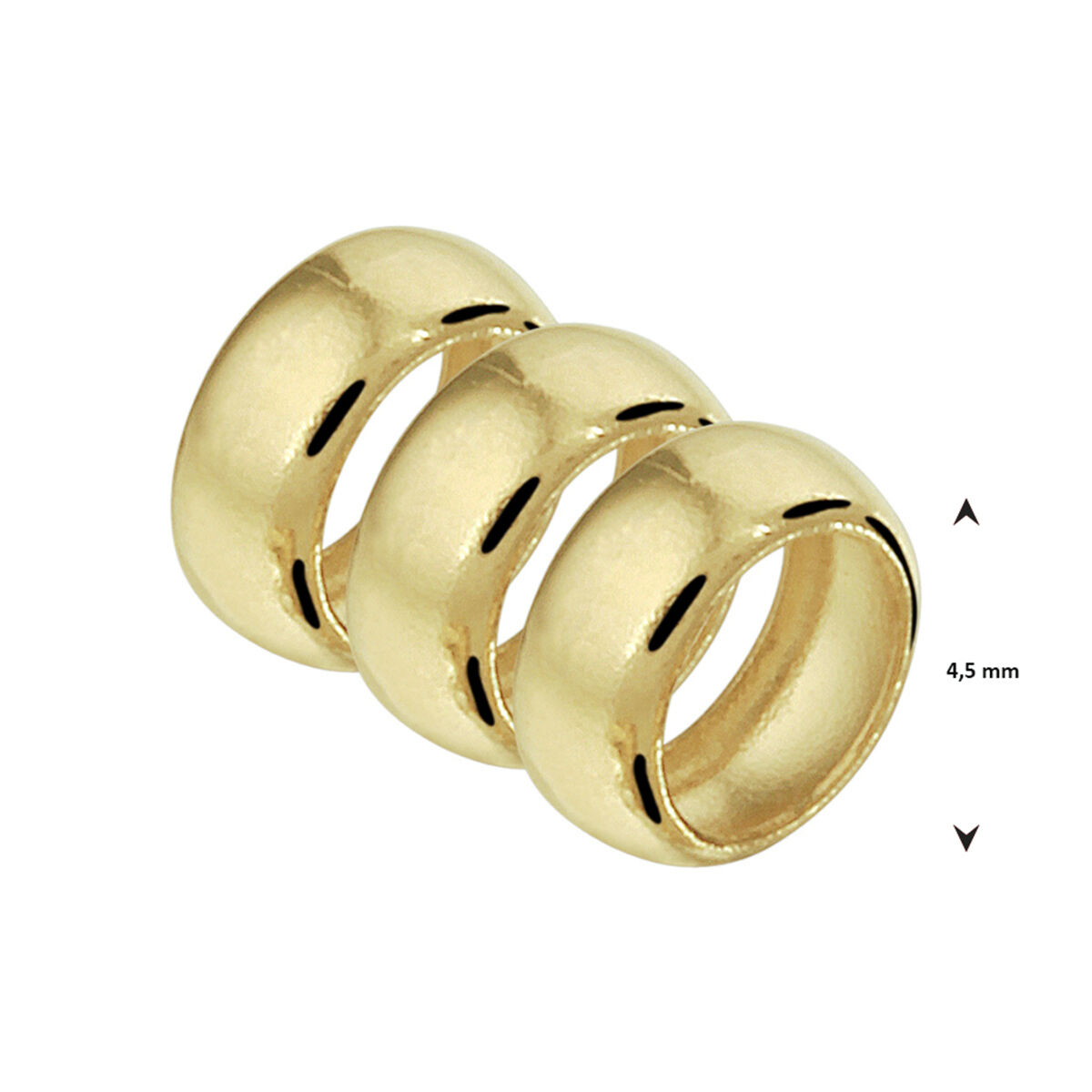 40.22563 KA drie gouden ringetjes hanger - Afbeelding 3