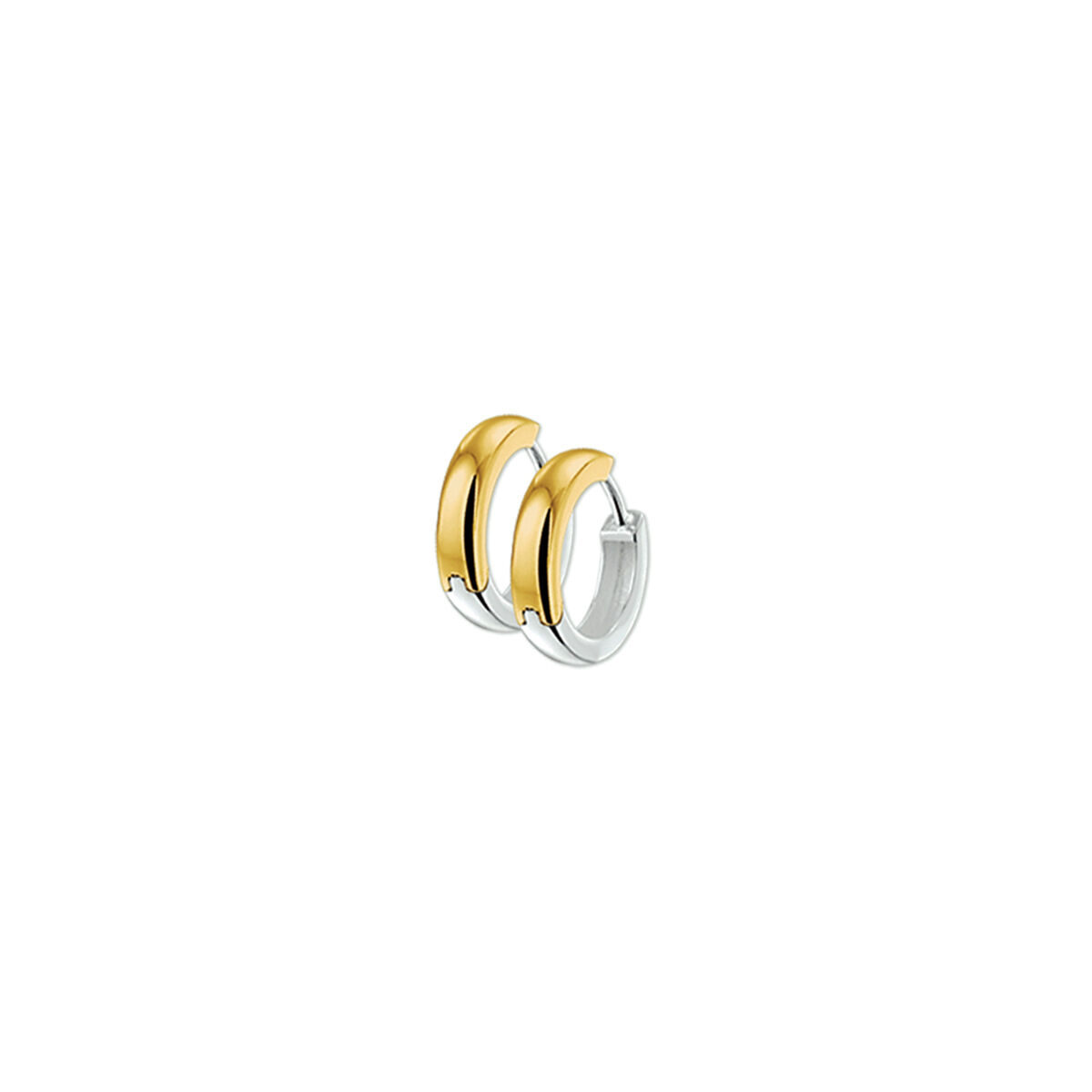 Bi-color gouden klapoorringen bol 13mm