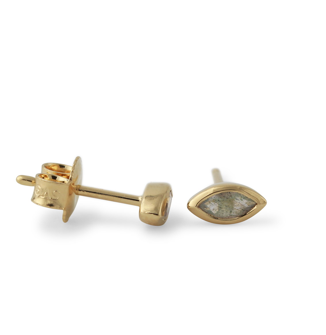 Campur goud op zilver oorknoppen Labradoriet