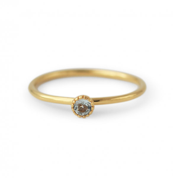 Campur goud op zilver ring topaas maat 52