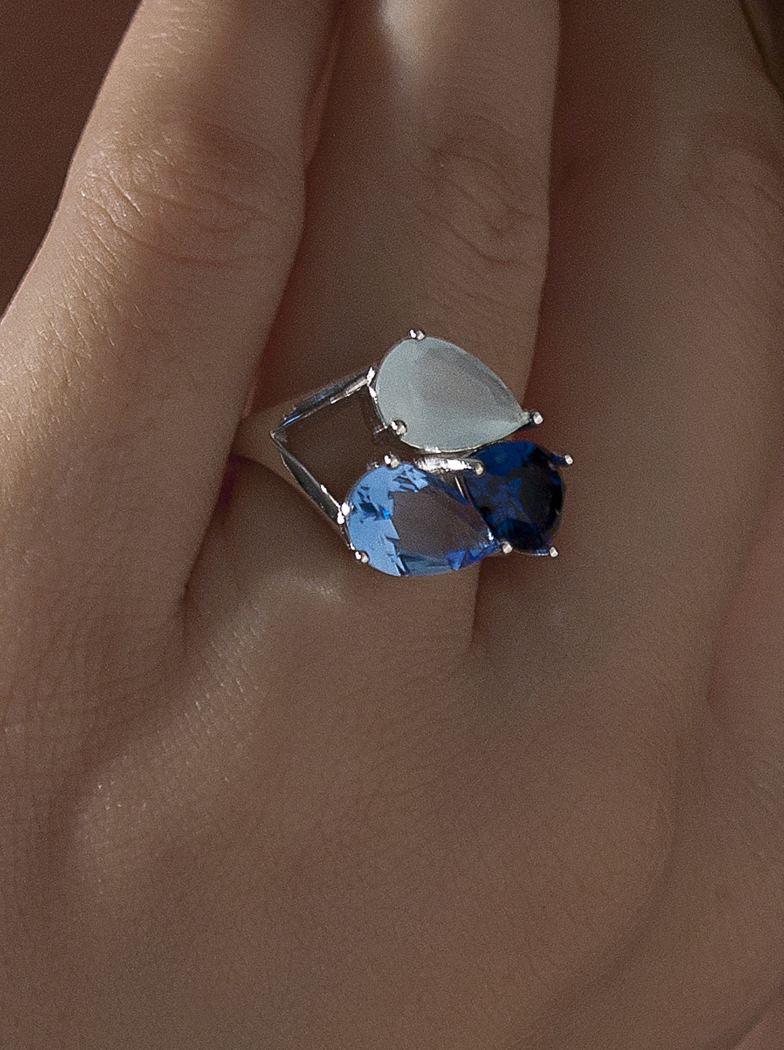 19393-B-R Lineargent Ring met gekleurde zirkonia maat 17 - Afbeelding 2
