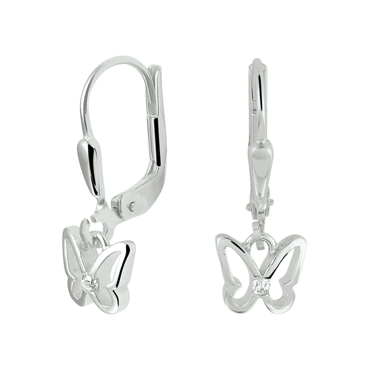 Zilveren oorhangers vlinder