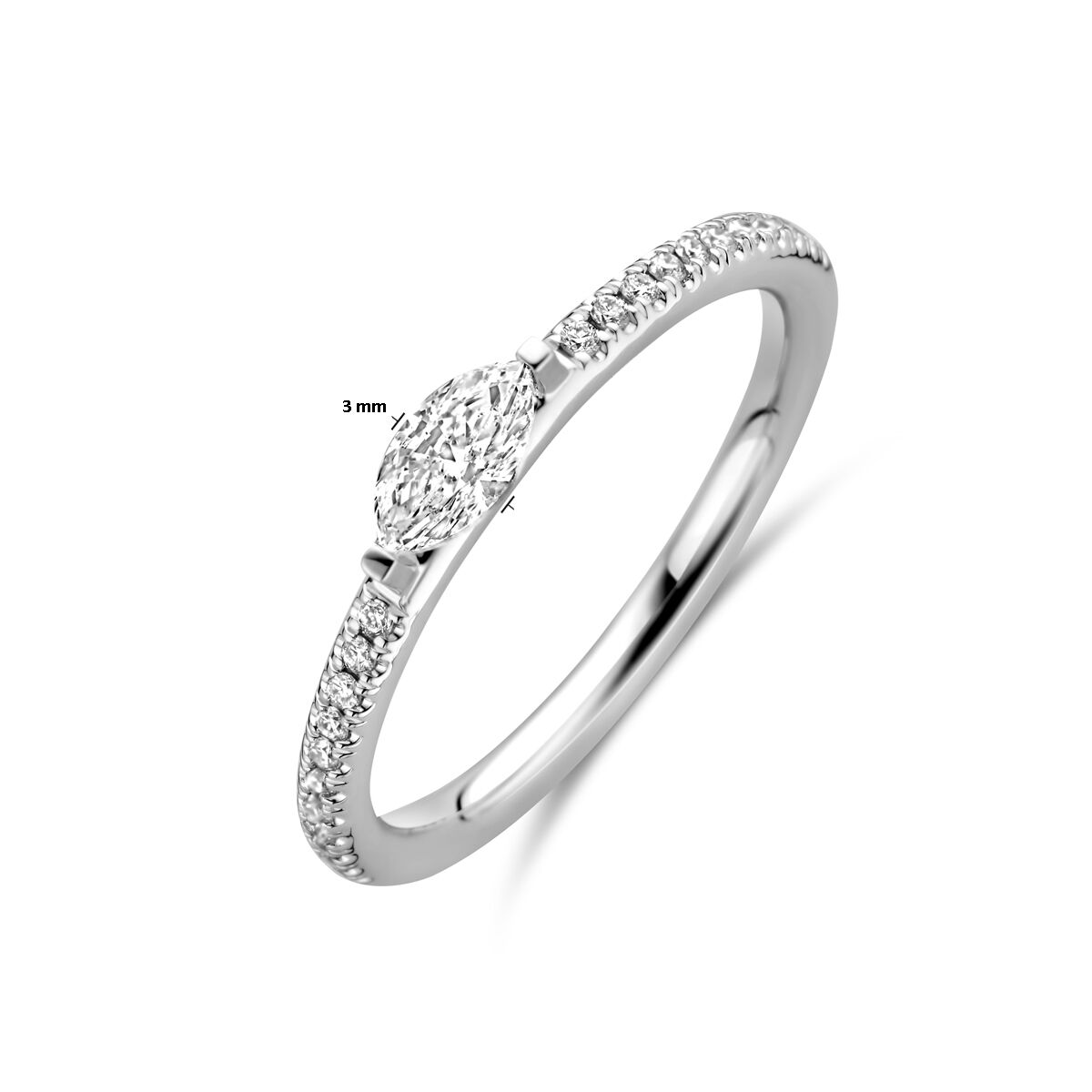 Witgouden ring met diamant 0.35 ct HSI maat 17,25 - Afbeelding 5