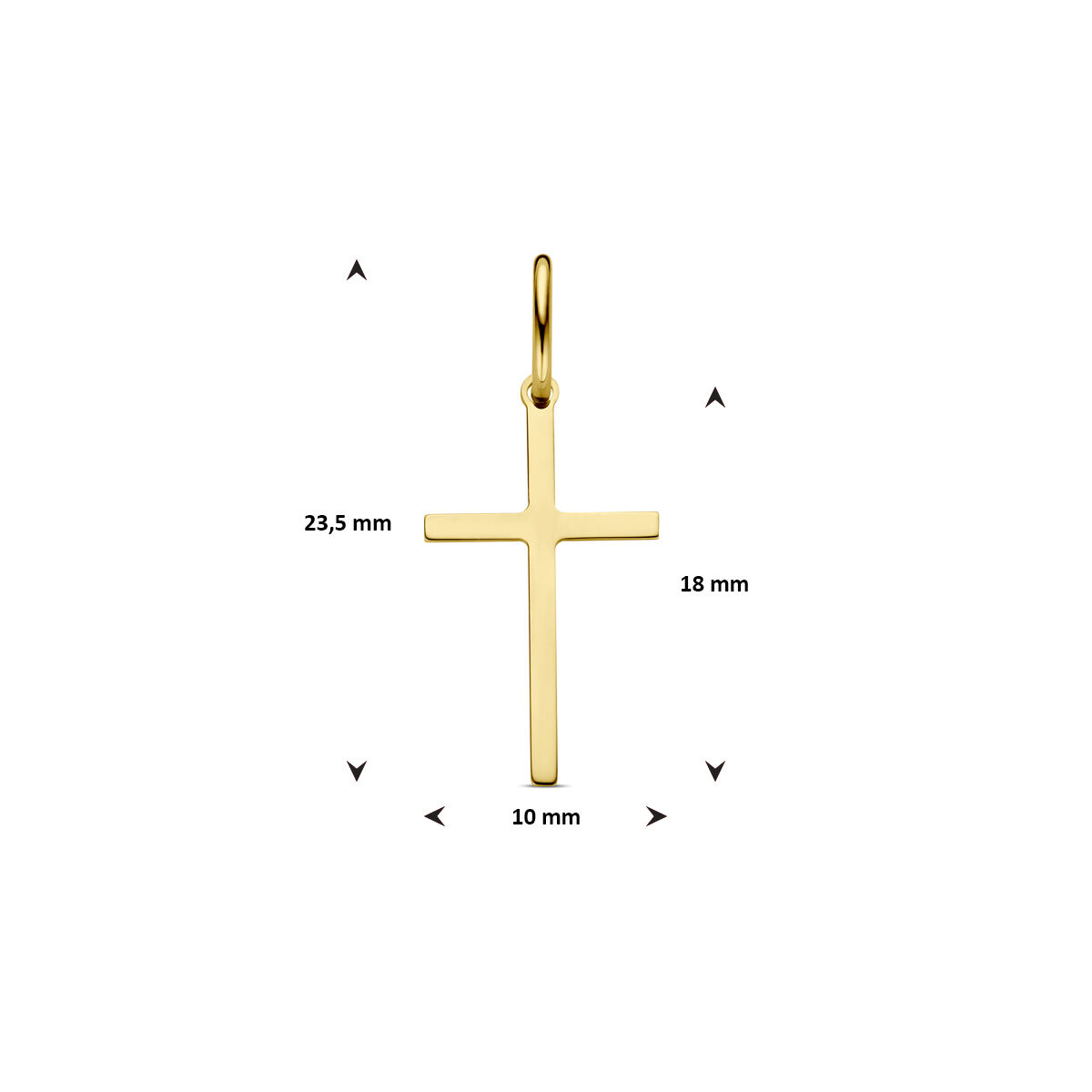 Geelgouden hanger kruis - Afbeelding 4