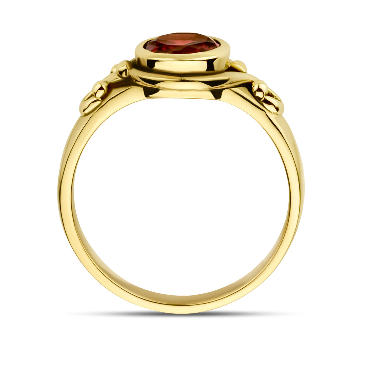 geelgouden ring granaat maat 17,25 - Afbeelding 3