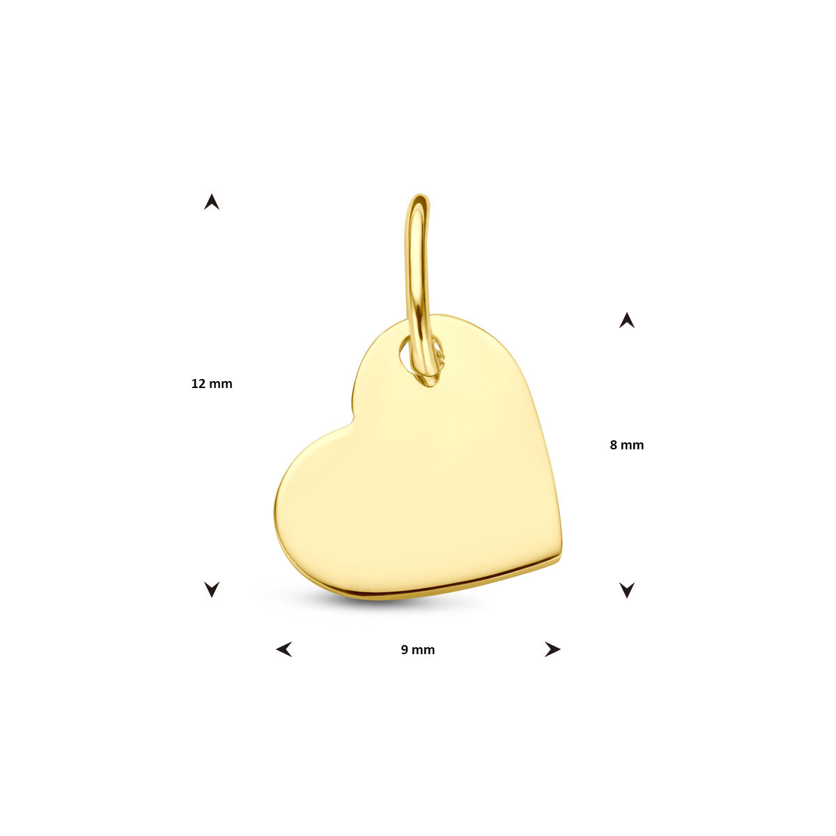 Geelgouden graveerhanger hart - Afbeelding 4