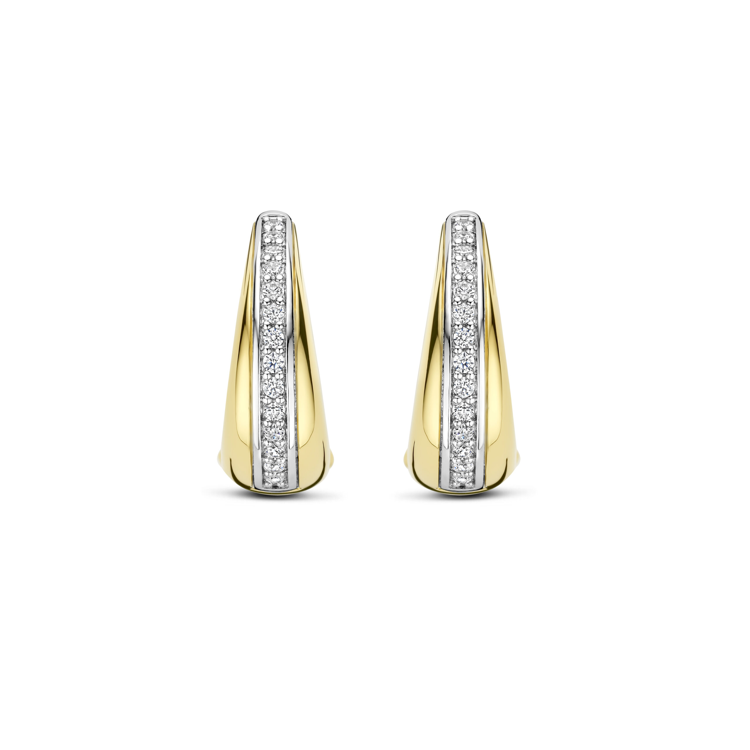 Tisento oorringen goud op zilver met zirkonia - Afbeelding 2