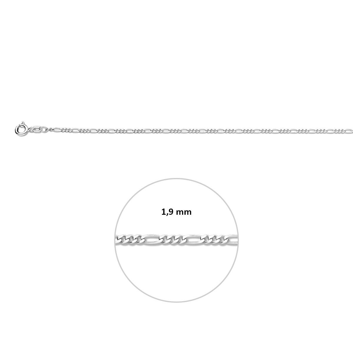 Zilveren armband figaro schakel 18cm - Afbeelding 2