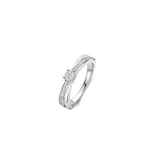 Tisento zilveren ring zirkonia maat 56
