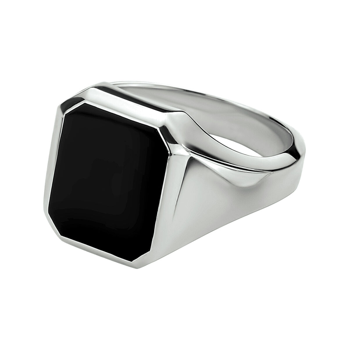 zilver zegelring onyx maat 20 - Afbeelding 2