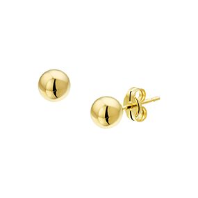 Geelgouden oorknoppen bol 5mm
