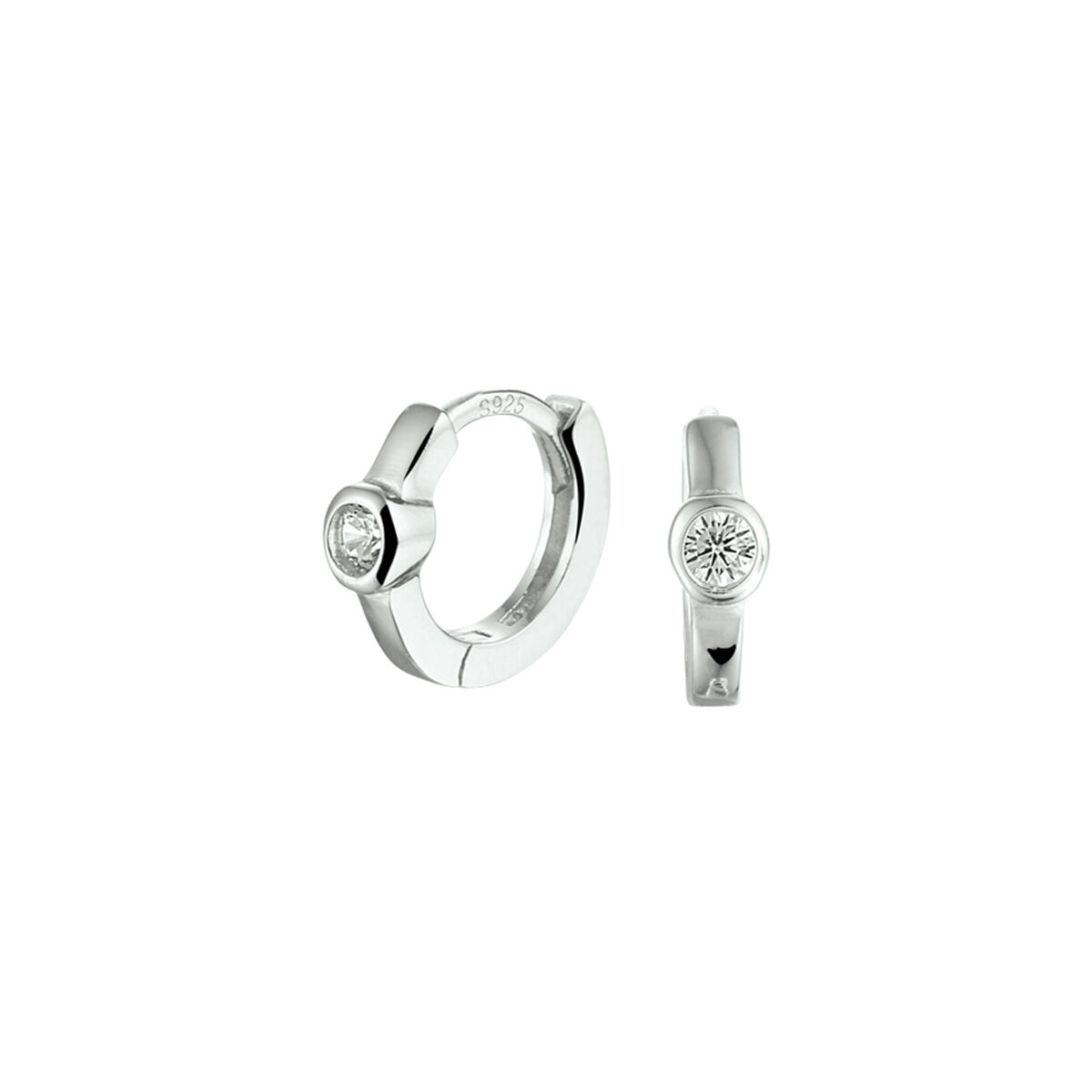 Oorringen zilver zirkonia 9mm