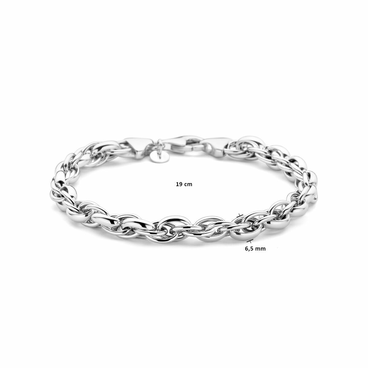 Ziveren armband fantasie 19cm 6.5mm - Afbeelding 3