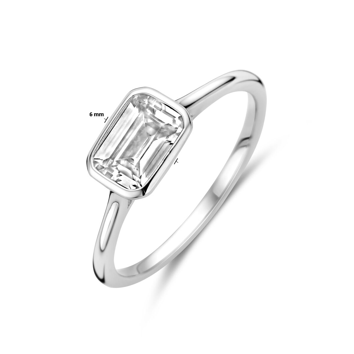 zilver ring met zirkonia maat 17,25 - Afbeelding 4