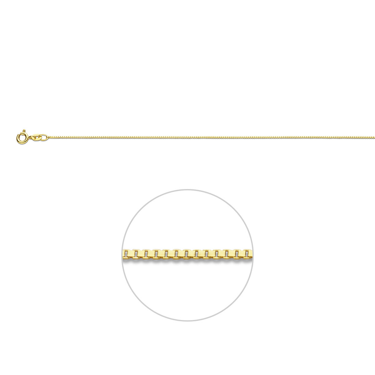 Geelgouden collier venetiaans 42cm 0.7mm