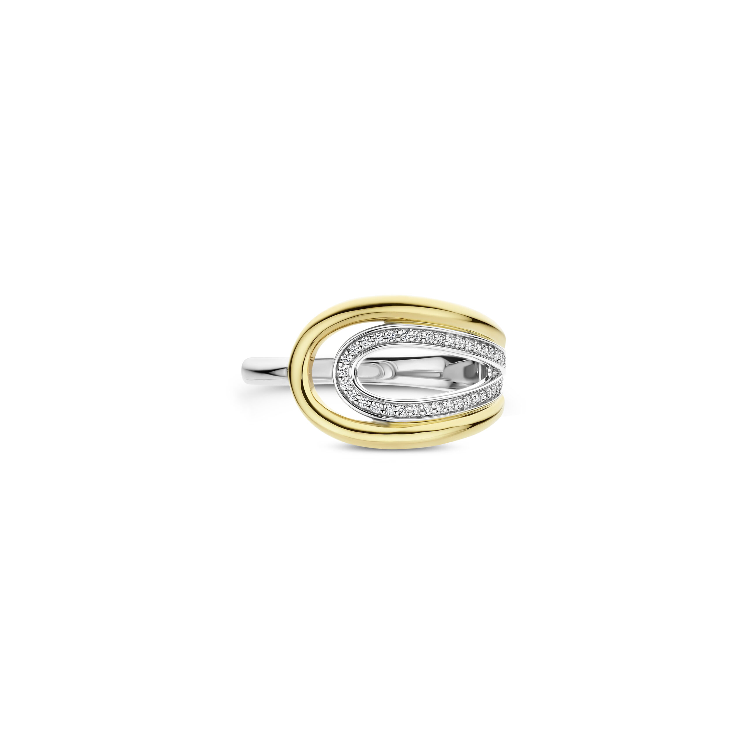 Tisento ring goud op zilver zirkonia maat 54 - Afbeelding 3