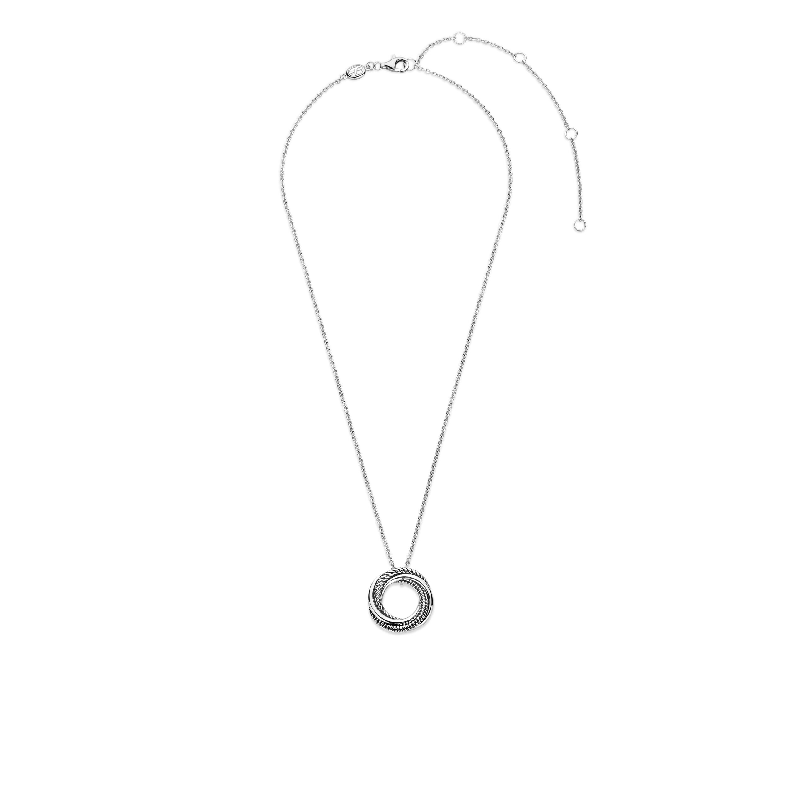 Tisento zilver collier met ronde hanger - Afbeelding 4