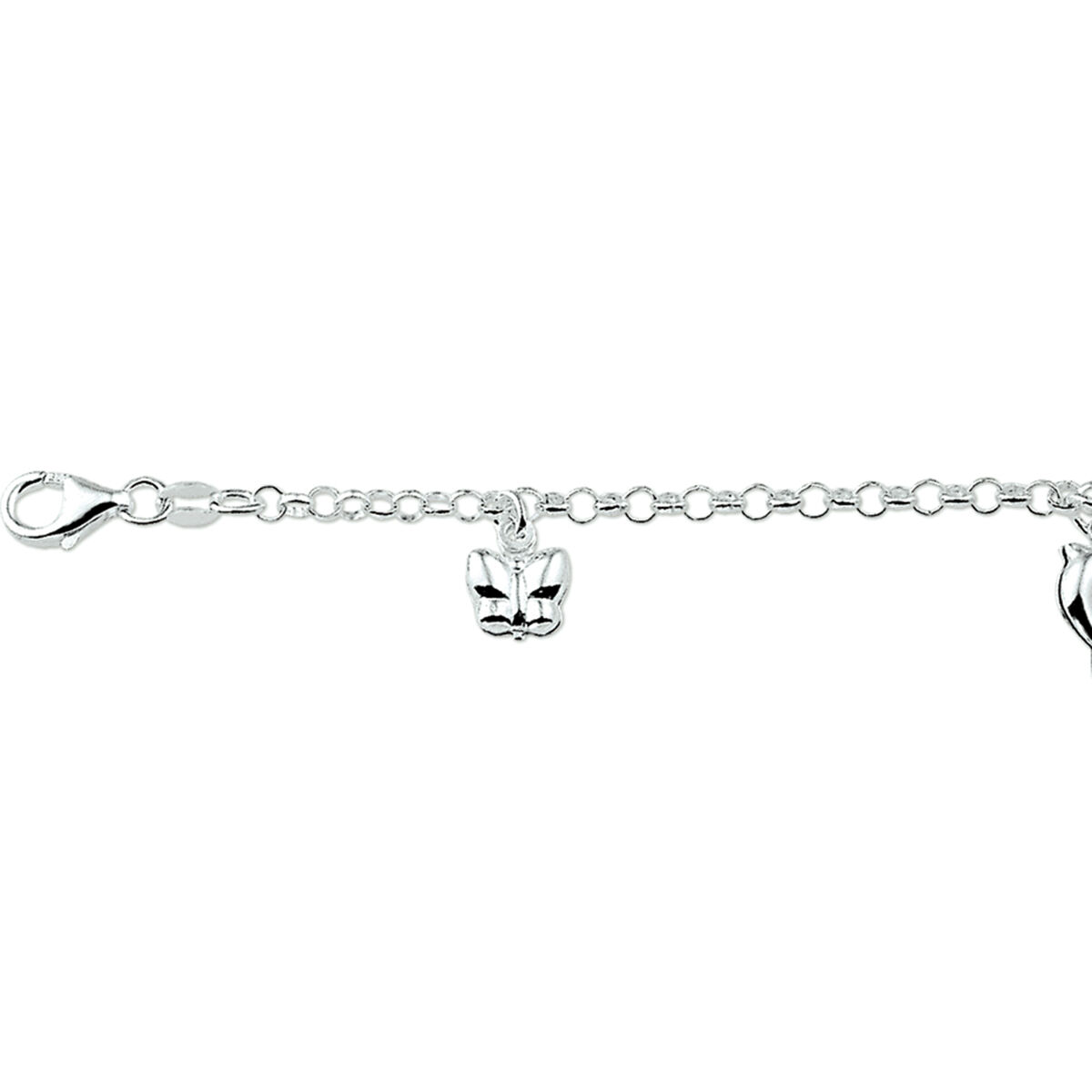 zilveren bedelarmband 3 bedels 15cm